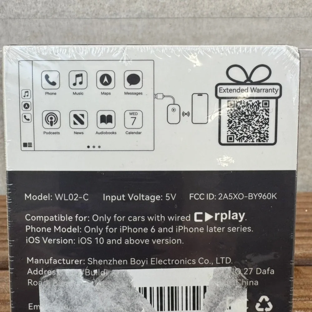 Carplay Wireless Adapter WL02 C for Wired Carplay iPhone 6 and Later
